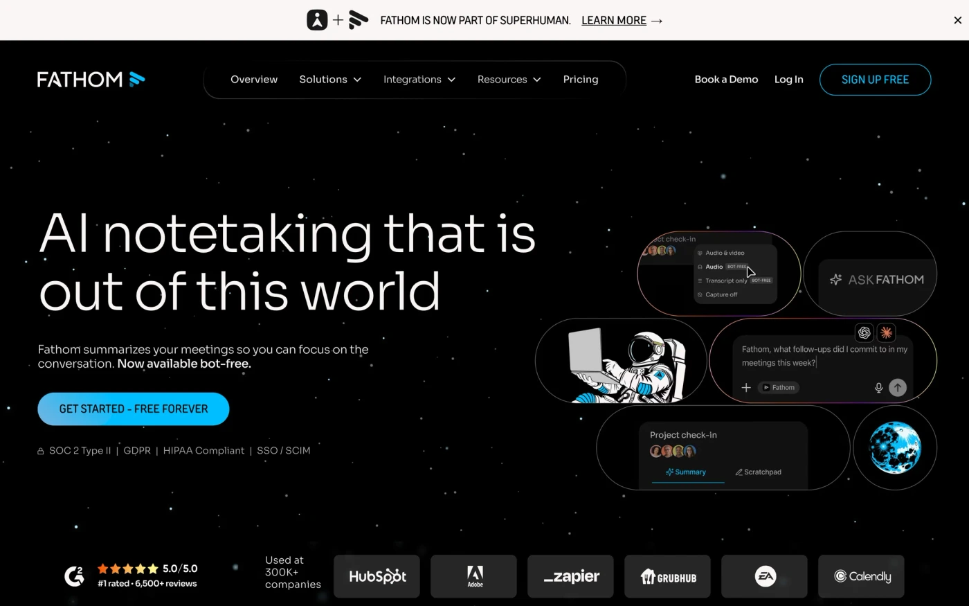 Fathom homepage