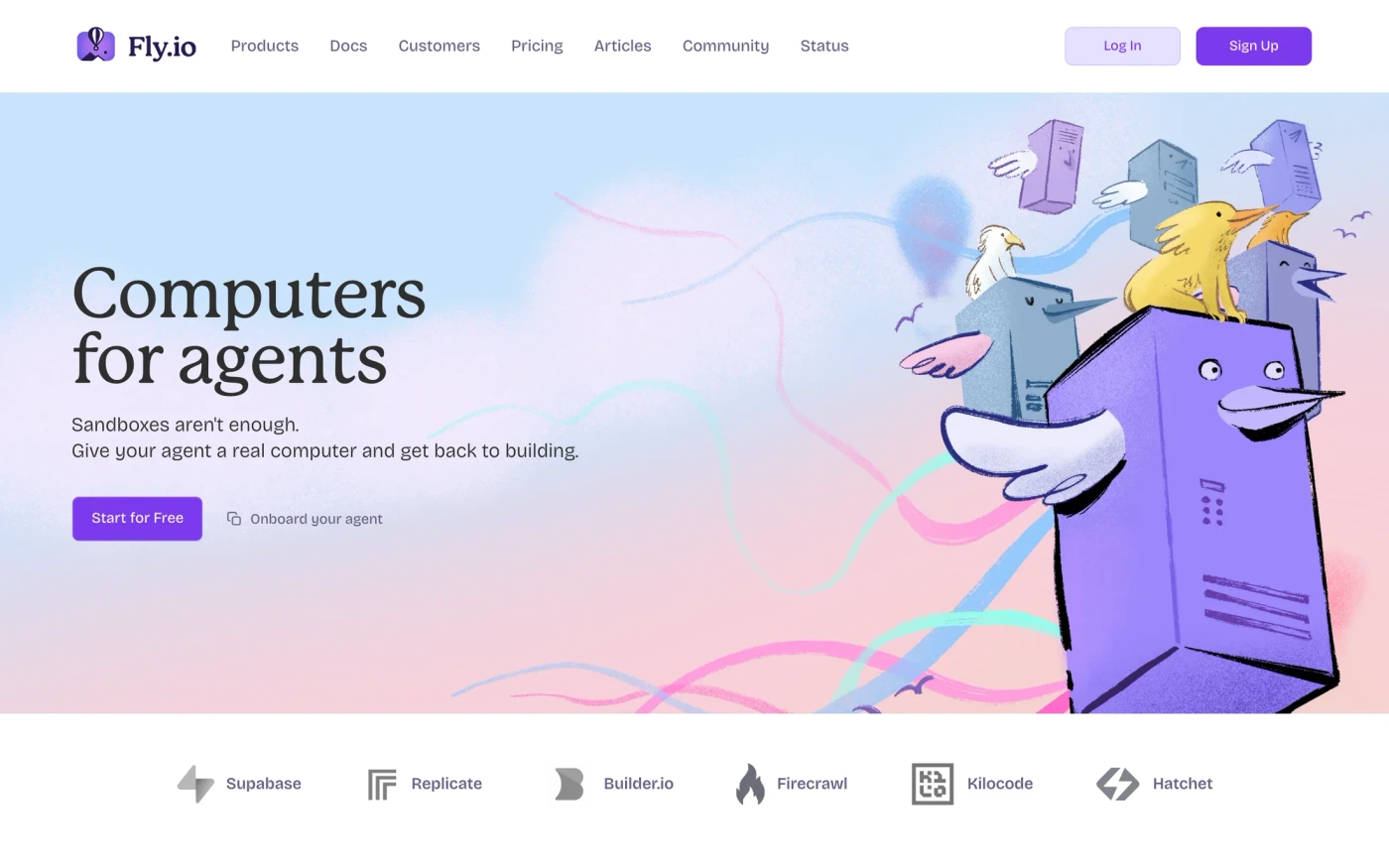 Fly.io homepage