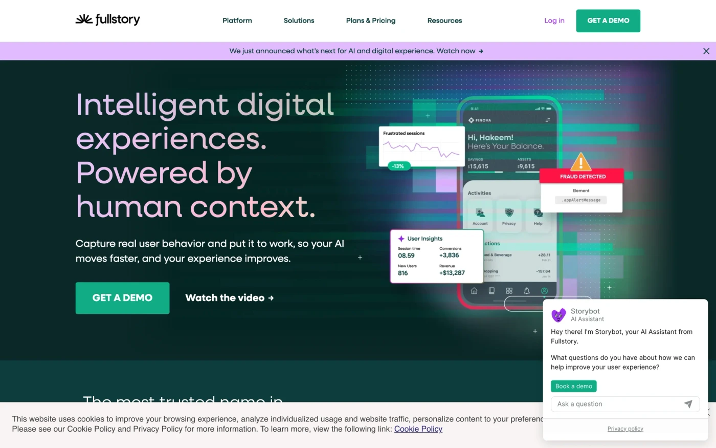 FullStory homepage