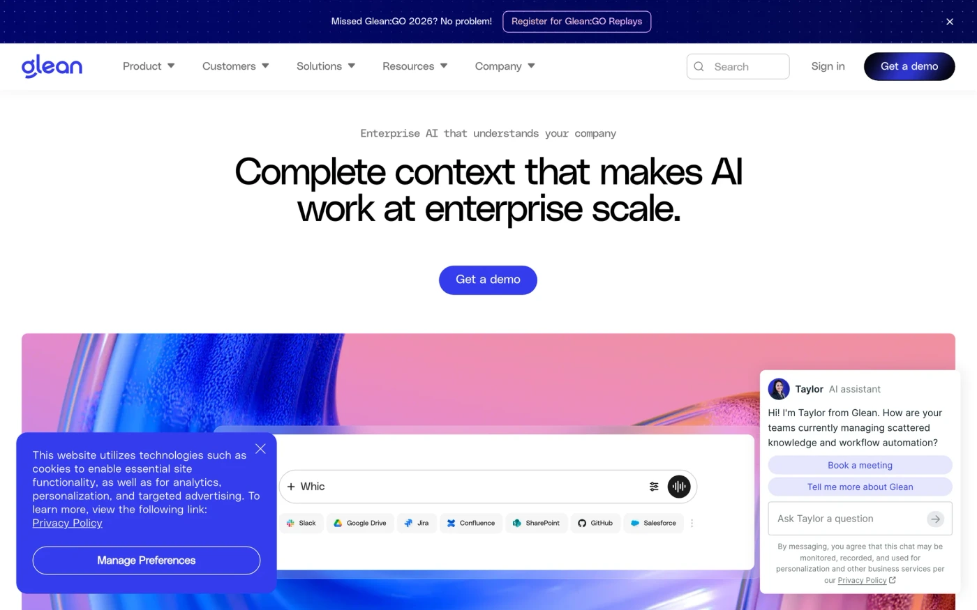 Glean homepage