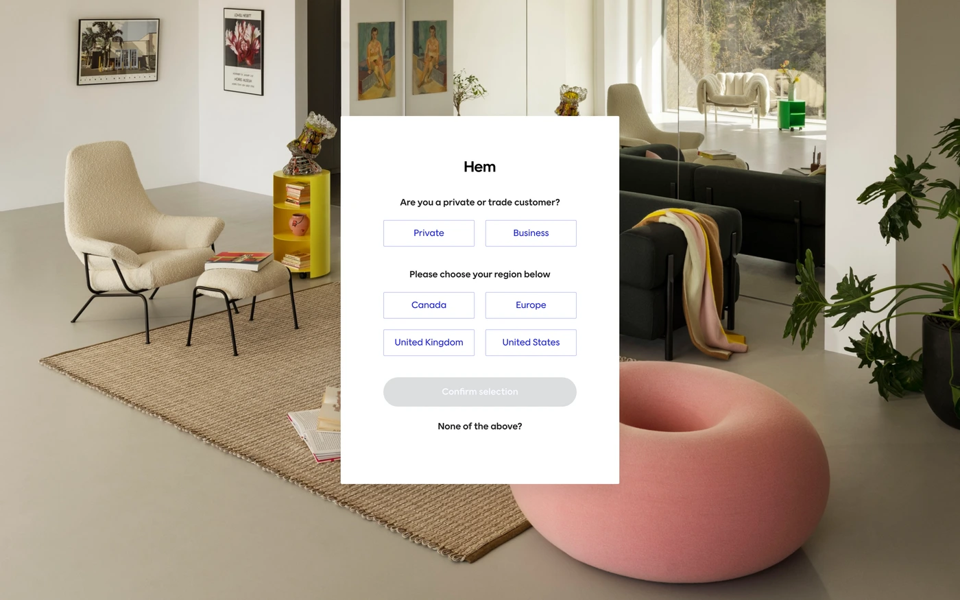 Hem homepage