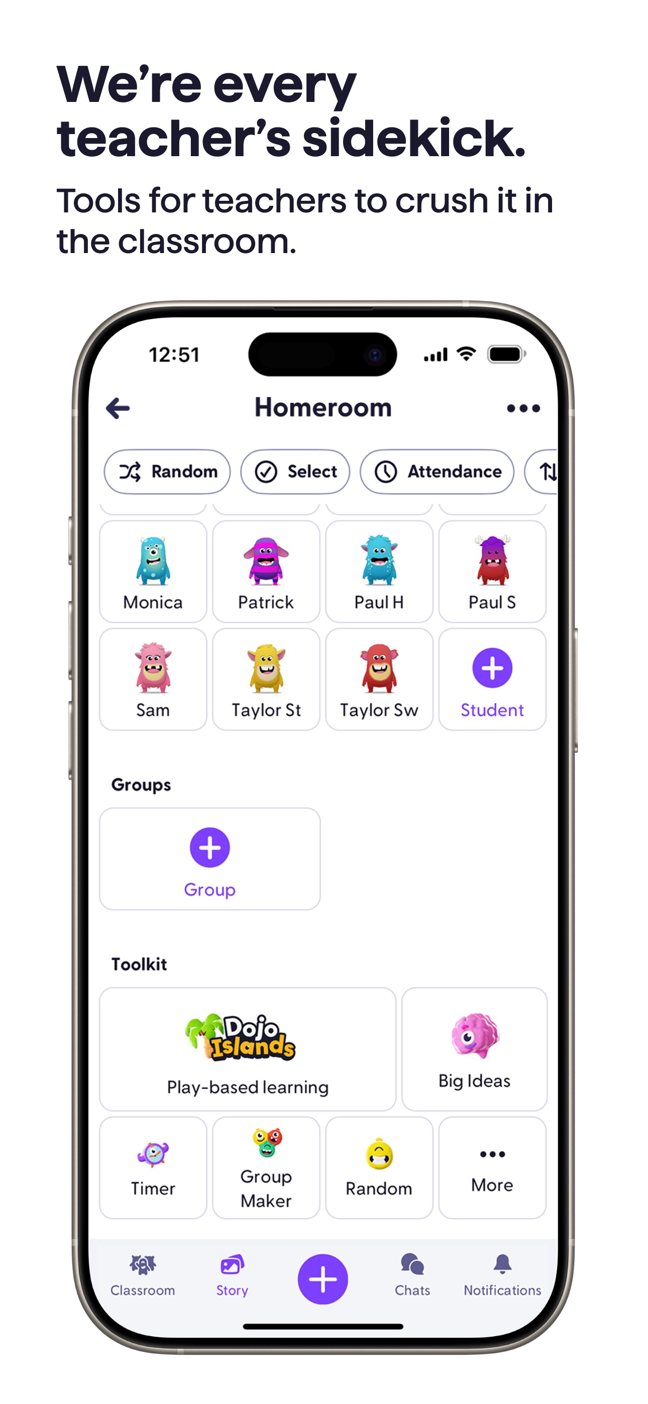 ClassDojo iOS app screen 1