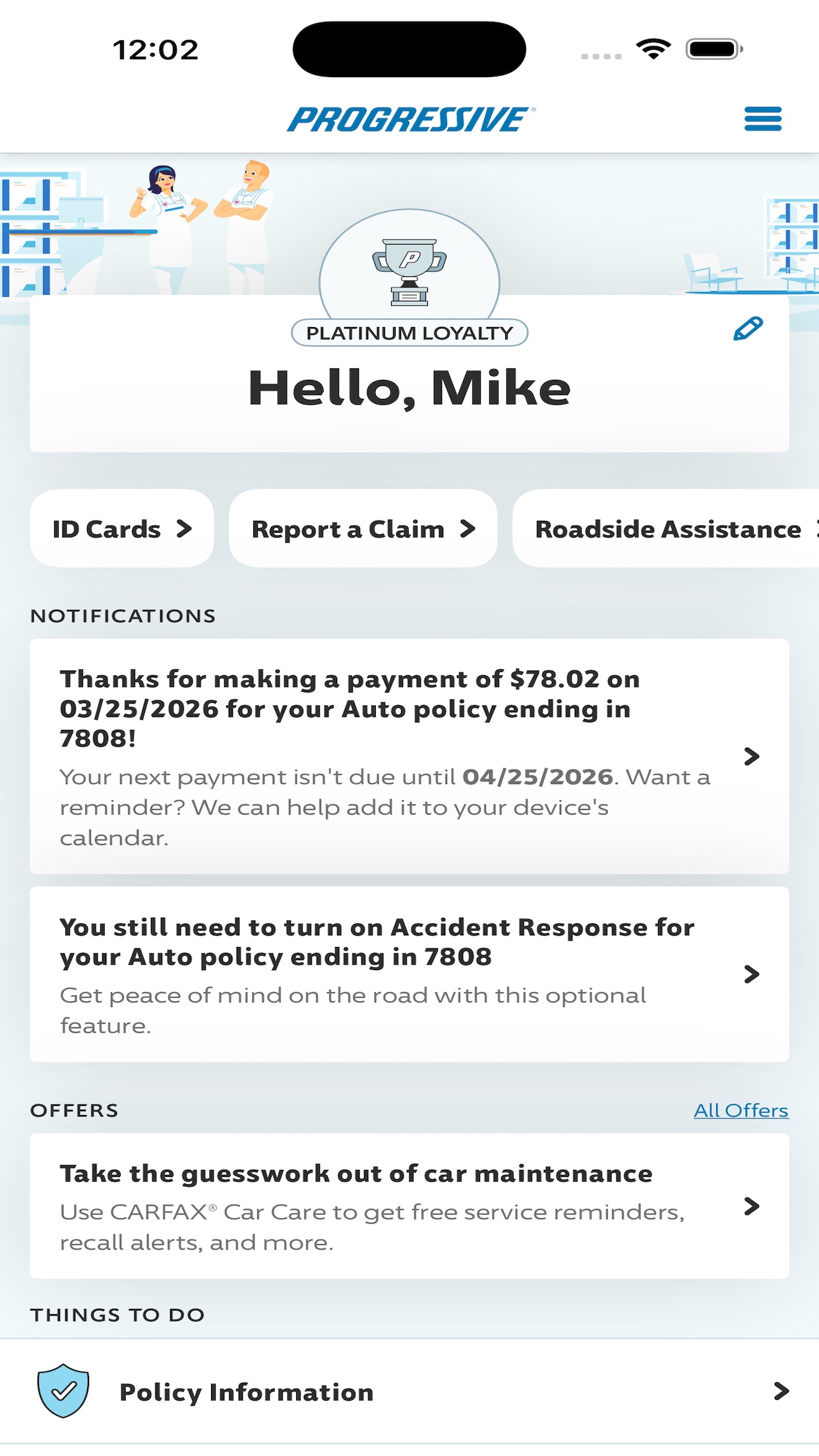 Progressive iOS app screen 1