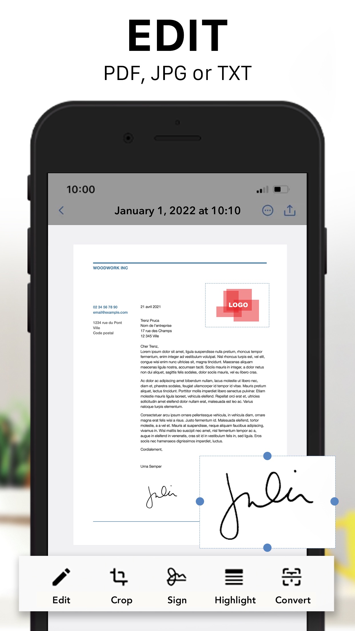 Scanner iOS app screen 2