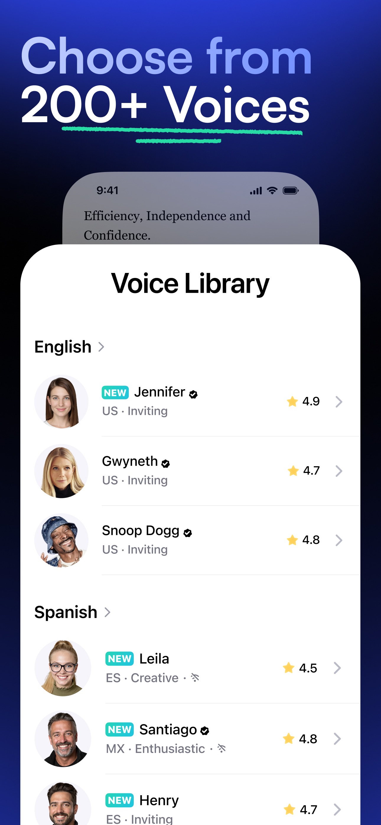 Speechify iOS app screen 2
