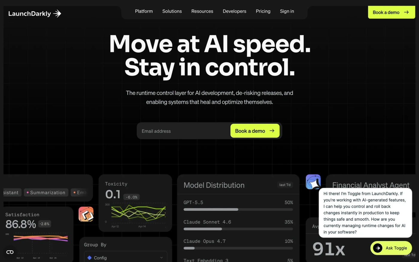 LaunchDarkly homepage