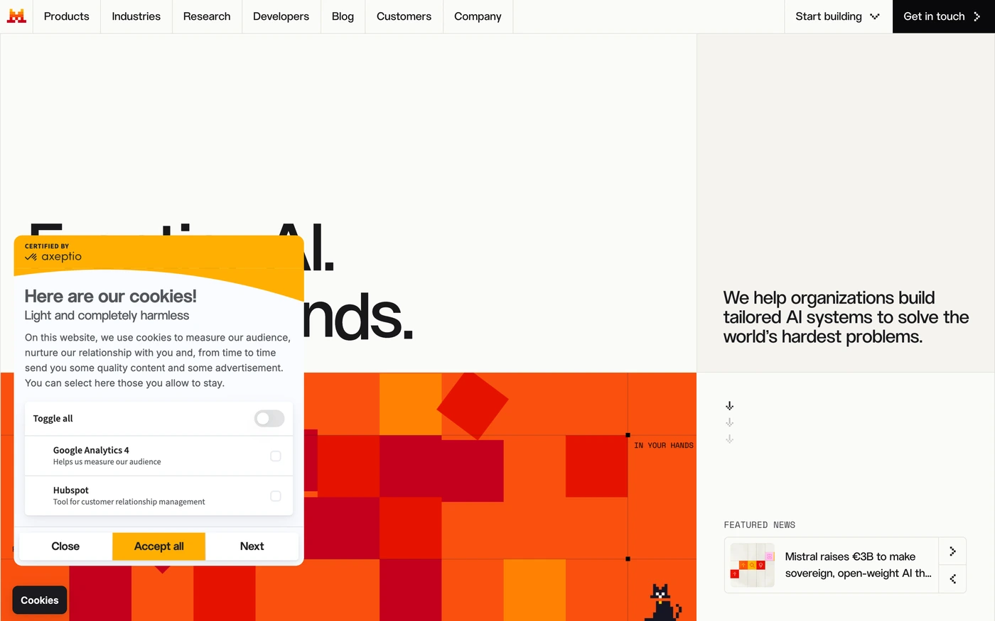 Mistral homepage