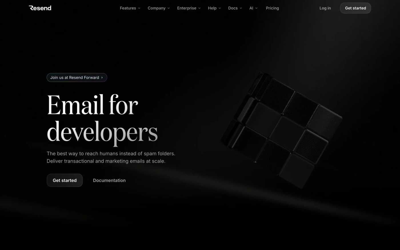 Resend homepage