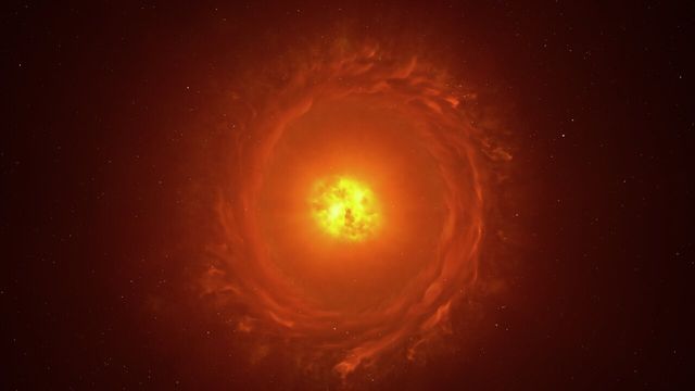 超新星爆発が迫る、死につつある赤色超巨星の姿