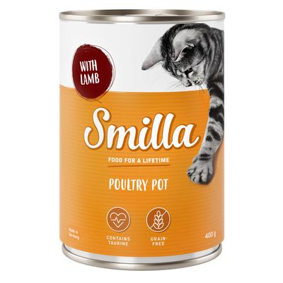 Smilla Poultry Pot z jagnięciną, zawiera taurynę, bez zbóż, 400g. Wyprodukowano w Niemczech. Karma na całe życie.