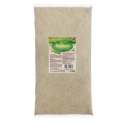Fidelio arena para pájaros, 5 kg, para aves ornamentales. Envase con información del producto y código de barras visible.