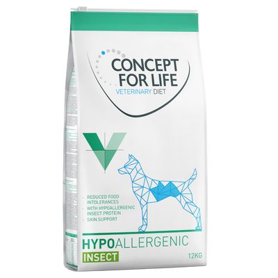 Concept for Life Veterinary Diet Hypoallergenic Insect, 12kg. Reduzierte Nahrungsmittelunverträglichkeiten, hypoallergenes Insektenprotein, Hautunterstützung.