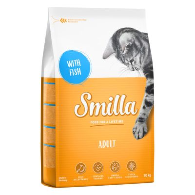 Smilla Adult hrana za mačke s ribom, ponovno zatvorivo pakiranje, sadrži taurin, omega masne kiseline i Yucca Schidigera. Proizvedeno u Njemačkoj, 10 kg.