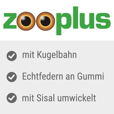Zooplus. Mit Kugelbahn, Echtfedern an Gummi, mit Sisal umwickelt.
