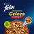 Purina Felix Sensations Gelees, vidéki ízválaszték, színezék nélkül. Húsdarabok zselében piros tányéron. Purina Felix Sensations Gelees, vidéki ízválaszték, színezék nélkül. Húsdarabok zselében piros tányéron.