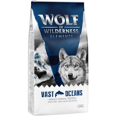 Wolf of Wilderness Elements Vast Oceans, egyféle állati fehérje, friss hal, 100% gabonamentes recept, 12 kg.