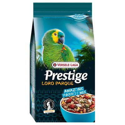Versele-Laga Prestige Loro Parque Amazon Parrot Mix. Prémium eleségkeverék amazonpapagájoknak friss összetevőkkel. Loro Parque Stiftung támogatásával.