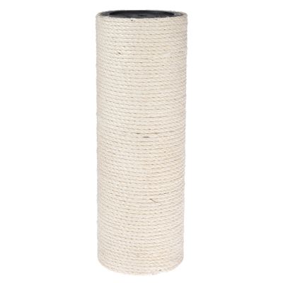 Replacement scratching post made of light sisal with black inner opening, cylindrical shape.