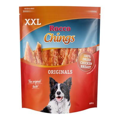 Rocco Chings Originals XXL, 100% szárított csirkemell, visszazárható csomagolás, 900g.
