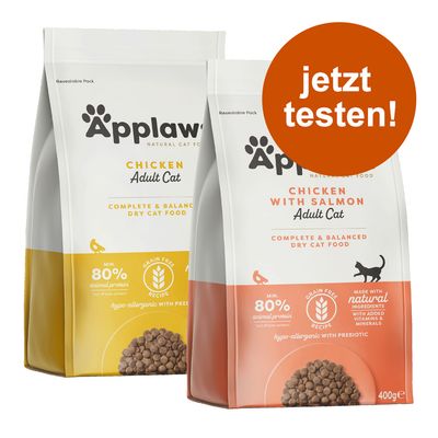 Applaws Trockenfutter für Katzen, Sorten Chicken Adult Cat und Chicken with Salmon Adult Cat. Hypoallergen, getreidefrei, mit mindestens 80% tierischem Protein. Jetzt testen!