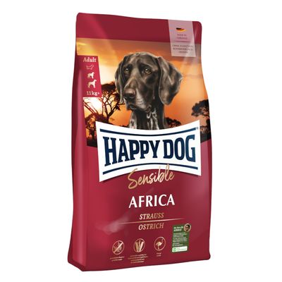 Happy Dog Sensible Africa, strucc, felnőtt, 11kg, tartósítószer hozzáadása nélkül, Németországban készült.