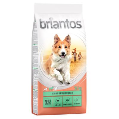 Briantos Adult Sensitive pienso para perros, 14 kg, con cordero y arroz. Nutrición equilibrada, alta tolerancia. Diseñado para las necesidades de tu perro.