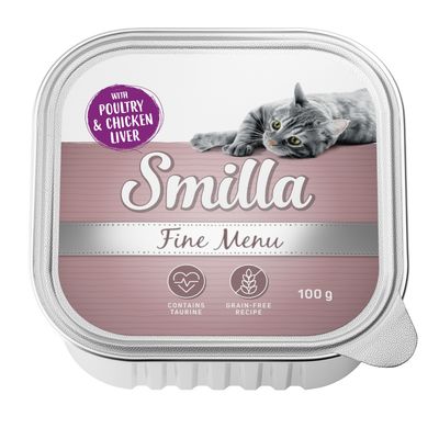 Smilla Fine Menu z drobiem i wątrobą kurzą, zawiera taurynę, bezzbożowa receptura, 100 g.