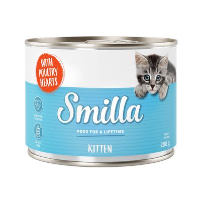 Smilla Kitten nedves eledel baromfiszívvel, taurinnal, gabonamentes, Németországban készült, 200g konzerv.