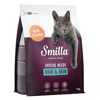 Smilla Special Needs Hair & Skin, s lososom, Beauty Formula, sadrži taurin, Yucca Schidigera, ponovno zatvorivo, 1 kg.