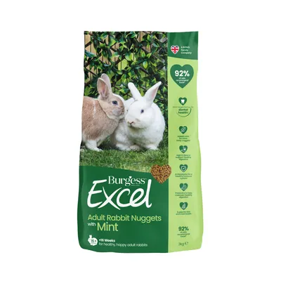 Burgess Excel Adult Rabbit Nuggets with Mint - 3kg Burgess Excel Adult Rabbit Nuggets with Mint - 3kg
