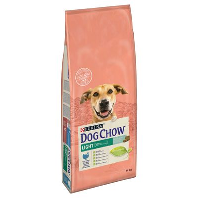 Purina Dog Chow Light felnőtt kutyáknak, 14 kg. Csirkével és Naturium-mal az egészséges emésztésért. Csökkentett zsírtartalom, kevésbé aktív kutyáknak.