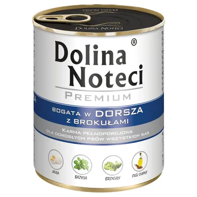 Dolina Noteci Premium. Teljes értékű eledel tőkehallal és brokkolival felnőtt kutyáknak minden fajtához. Összetevők: tojás, bazsalikom, brokkoli, lenolaj. Dolina Noteci Premium. Teljes értékű eledel tőkehallal és brokkolival felnőtt kutyáknak minden fajtához. Összetevők: tojás, bazsalikom, brokkoli, lenolaj.