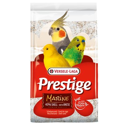 Versele-Laga Prestige Marine arena de conchas con anís, 40% conchas, 100% Pure Nature. Adecuado para aves como canarios y periquitos.