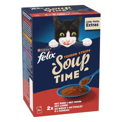 Felix Soup Time Tender Strips 12 x 48 g - Farm selection (szárazföldi ízek) Felix Soup Time Tender Strips 12 x 48 g - Farm selection (szárazföldi ízek)