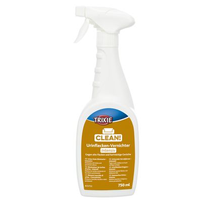 Trixie Clean! Urinflekkeltávolító intenzív, 750 ml. Régi foltok és makacs szagok ellen. Textíliákhoz és felületekhez alkalmas.