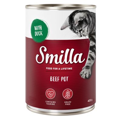 Smilla Beef Pot kacsával, taurinnal, gabonamentes, 400g.