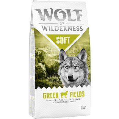 Wolf of Wilderness Soft Green Fields, 12 kg, friss bárány- és csirkehússal, 100% gabonamentes receptúra.