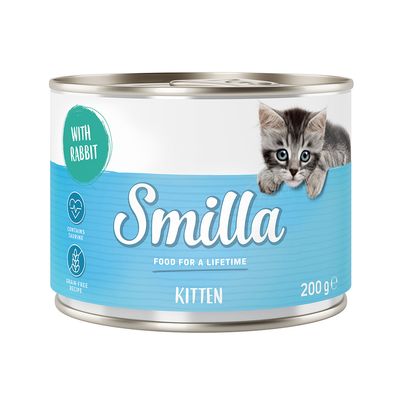 Smilla Kitten nedves eledel borjúval, taurinnal, gabonamentes, Németországban készült, 200g konzerv.