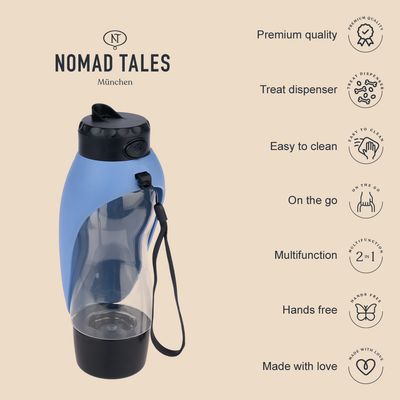 Nomad Tales München. Prémium minőség, jutalomfalat-adagoló, könnyen tisztítható, útközben használható, multifunkciós 2 az 1-ben, kéz nélkül használható, szeretettel készült.