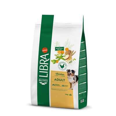 Libra Mediterranean Balance pienso para perros adultos con pollo, 14 kg. Con soporte digestivo y proteína. Receta mediterránea con ingredientes naturales.