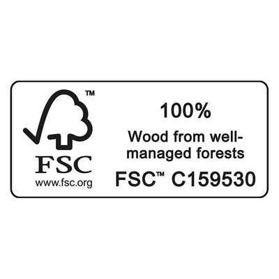 Certificado FSC: 100% madera de bosques gestionados de forma sostenible. FSC C159530. www.fsc.org.