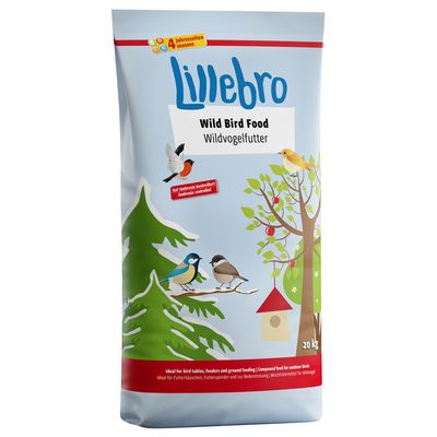Lillebro vadmadáreleség, 20 kg. Ambrosia ellenőrzött. Ideális etetőhöz, adagolóhoz és talajszóráshoz. Minden évszakra alkalmas.