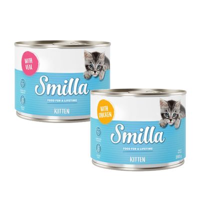 Smilla Kitten nedves eledel borjúval, taurinnal, gabonamentes, Németországban készült, 200g konzerv.