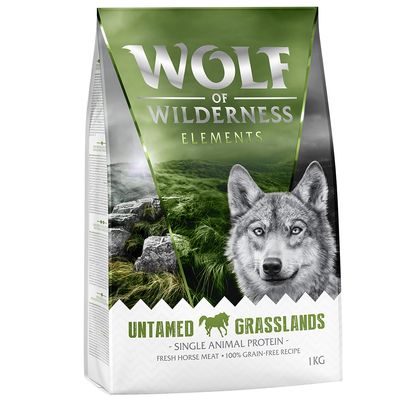 Wolf of Wilderness Elements Untamed Grasslands, egyféle állati fehérje, friss lóhús, 100% gabonamentes recept, 12 kg.