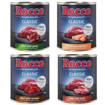 Rocco Classic marha kacsával, 800 g konzerv. 100% friss összetevők és gabonamentes recept.