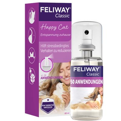 Przycisk odtwarzania wideo. Kliknij tutaj, aby obejrzeć film o produkcie Feliway Classic Spray 20 ml.