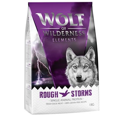 Wolf of Wilderness Elements Rough Storms, egyféle állati fehérje, friss kacsahús, 100% gabonamentes receptúra, 12 kg.
