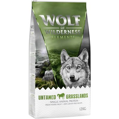 Wolf of Wilderness Elements Untamed Grasslands, egyféle állati fehérje, friss lóhús, 100% gabonamentes recept, 12 kg.