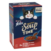 Felix Soup Time Original 12 x 48 g - Házias válogatás (marha, csirke, bárány)