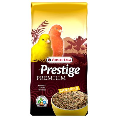 Versele-Laga Prestige Premium kanári eleség, VAM-jelzés, magvak és szemek keveréke, kanárik számára alkalmas.